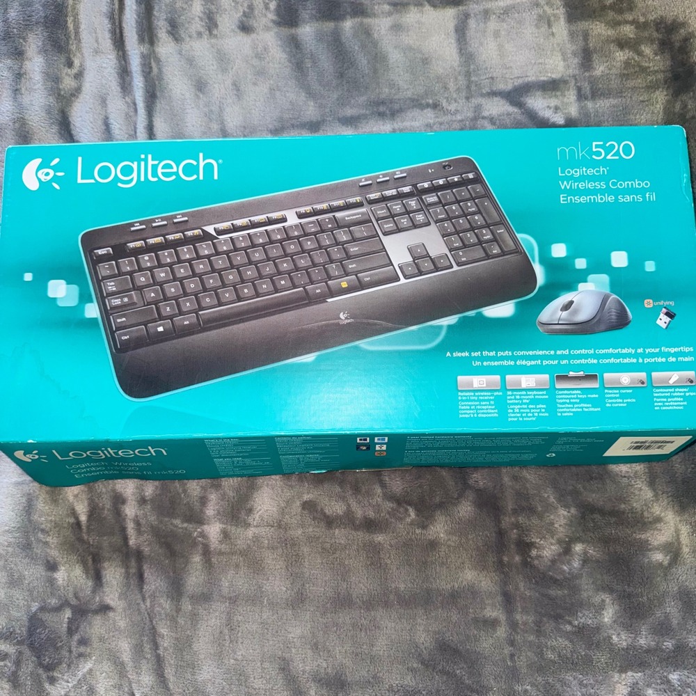 Logitech MK520 Wireless Keyboard Black Full Size * NO DONGLE OR MOUSE In Box